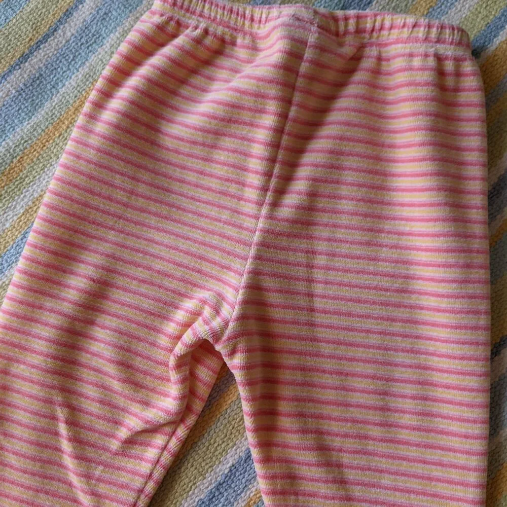 Vintage OshKosh Bgosh pink/yellow striped pants 24m